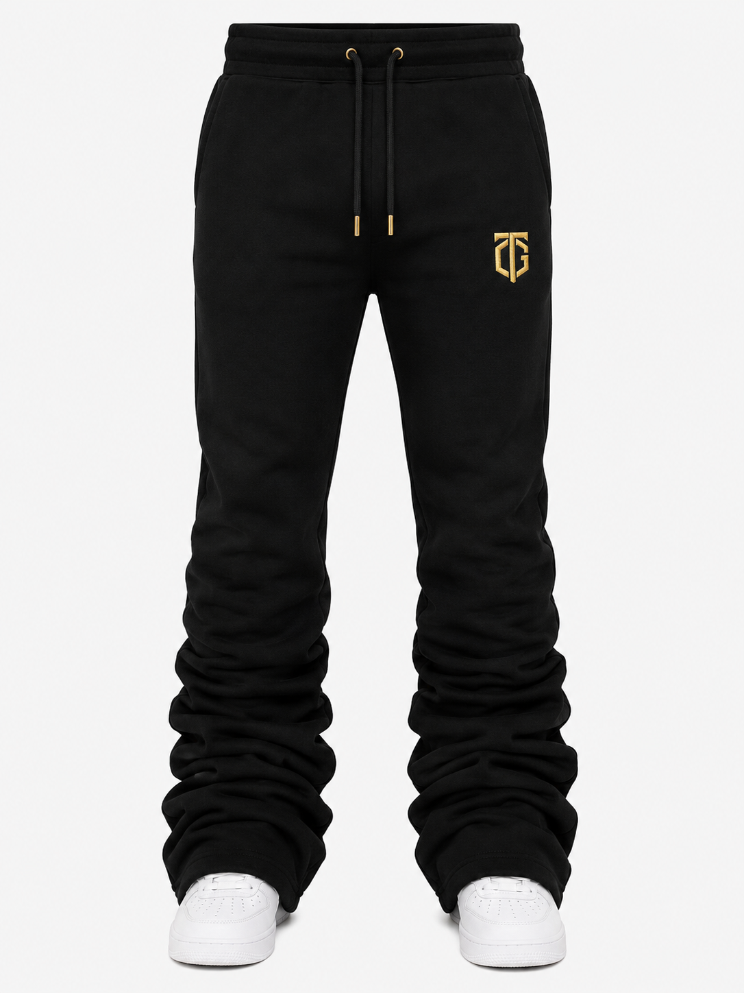 TGNS Men Stack Pants -Black & Gold