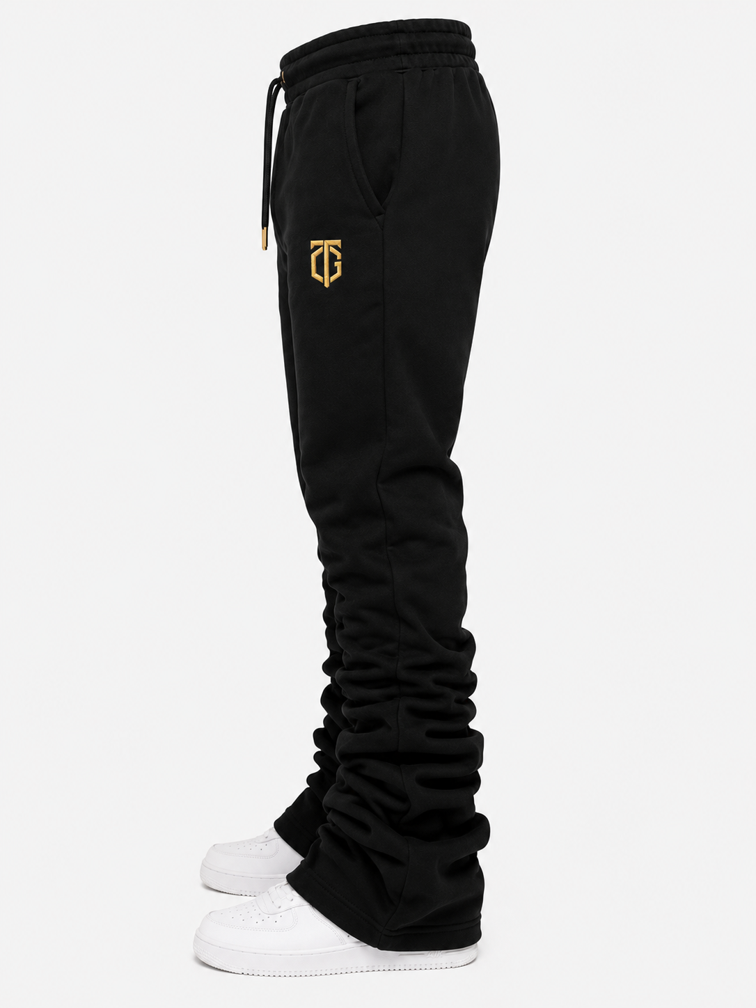 TGNS Men Stack Pants -Black & Gold