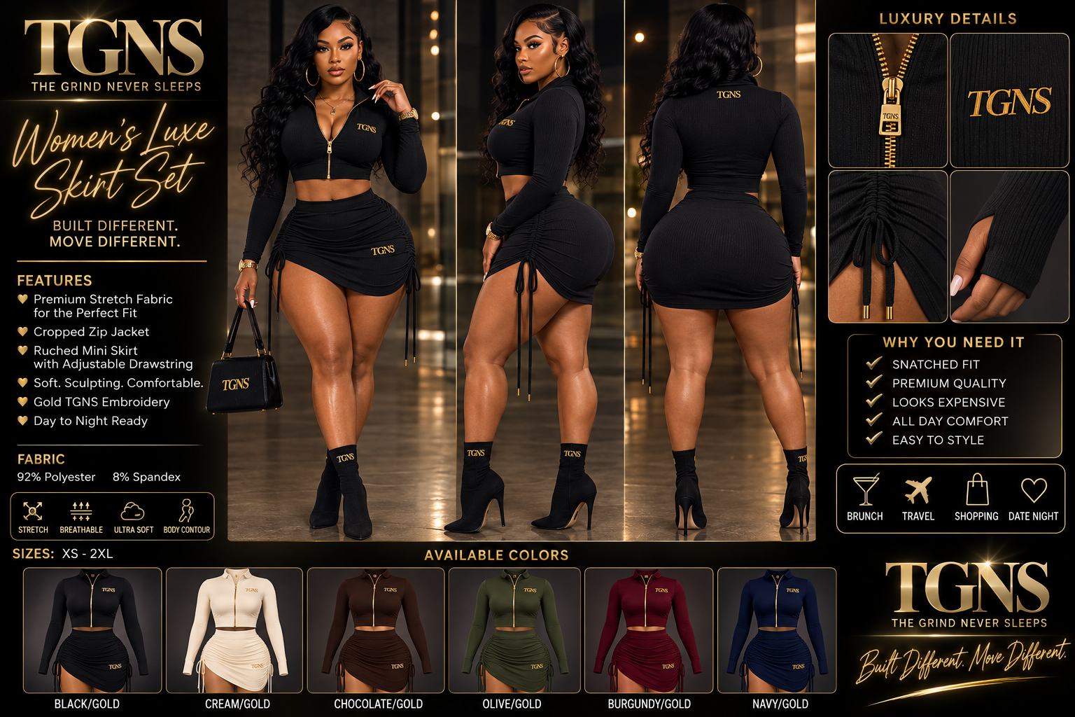TGNS Women's Luxe Skirt Set
