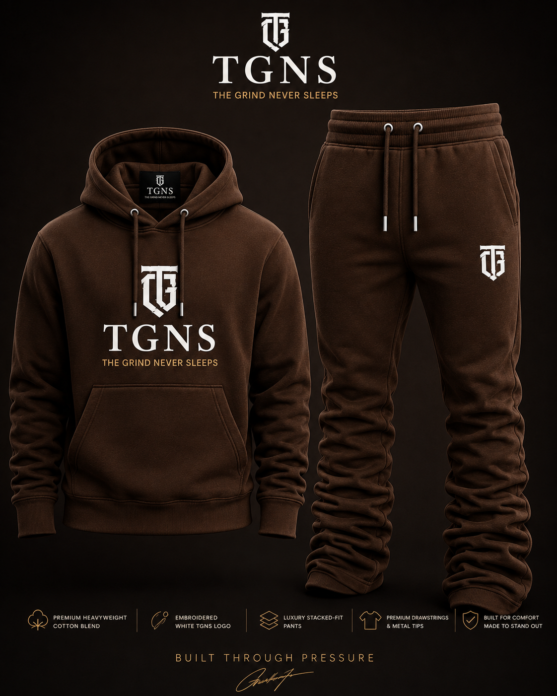 TGNS Premium Pullover Hoodie & Stack Pants Set - Collection 001